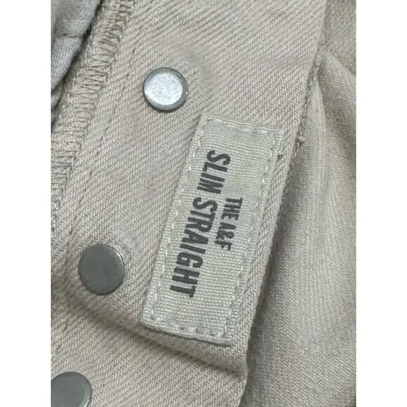 Abercrombie & Fitch Men 34x32 Tan Button Fly Slim Straight Leg Jeans Casual - Picture 6 of 10